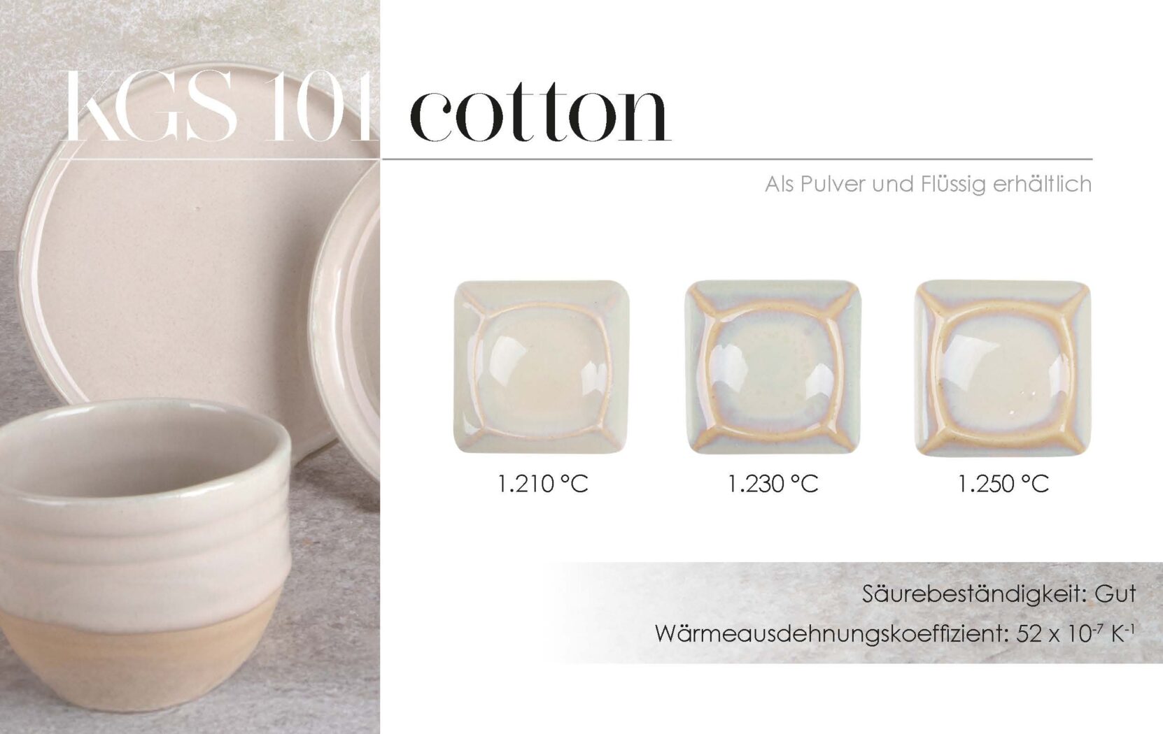 Steinzeugglasur KGS 101 - cotton